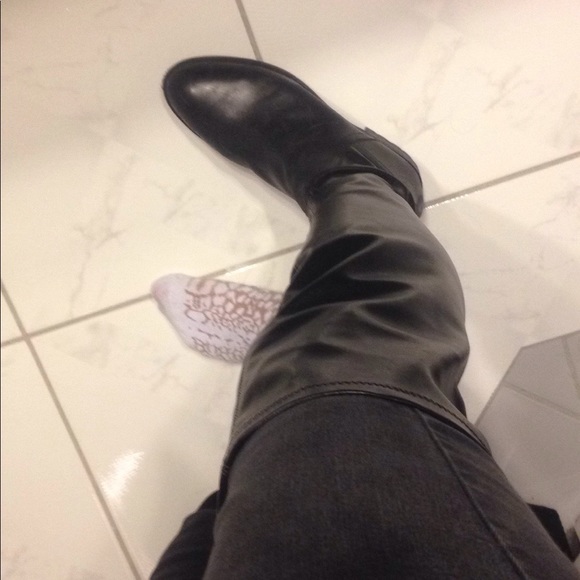 Sam Edelman Black over the knee flat leather boots - Picture 5 of 6